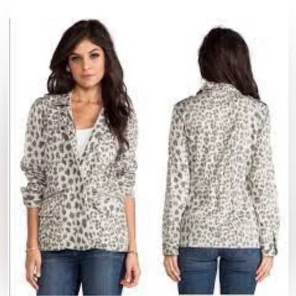 Lily Aldridge For Velvet Leopard Print Utility Jacket, Sz M - Picture 2 of 13